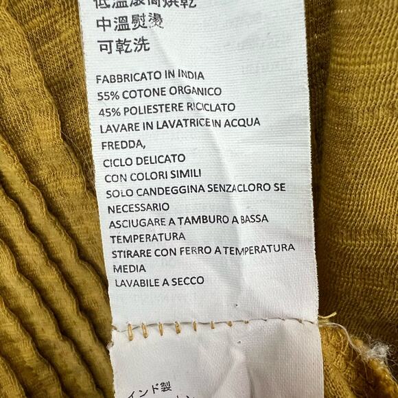 Prana Top Womens XS Mustard Yellow Ocupas Popover Pintuck Organic Athleisure - Picture 11 of 13